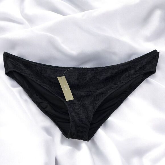 J. Crew Other - J Crew Womens Textured Hipster Full Coverage Bikini Bottom Size 2X Black NWT‎